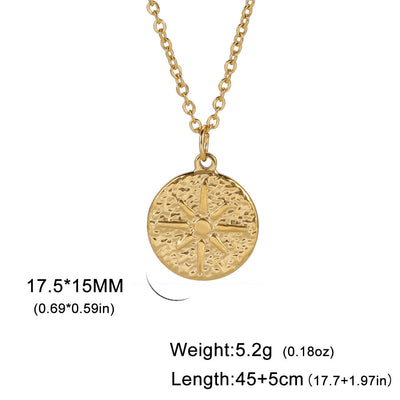 Jewelry Streetwear Sun 304 Stainless Steel Pendant Necklace