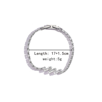 Copper Plating Inlay Geometric Zircon Bracelets
