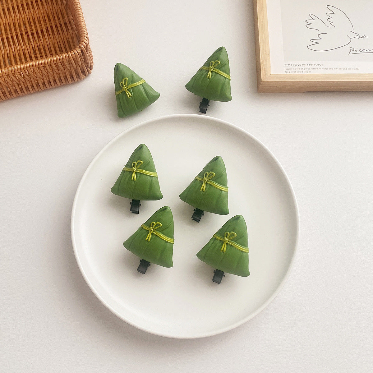 Women's Cute Zongzi Plastic Resin Hair Clip