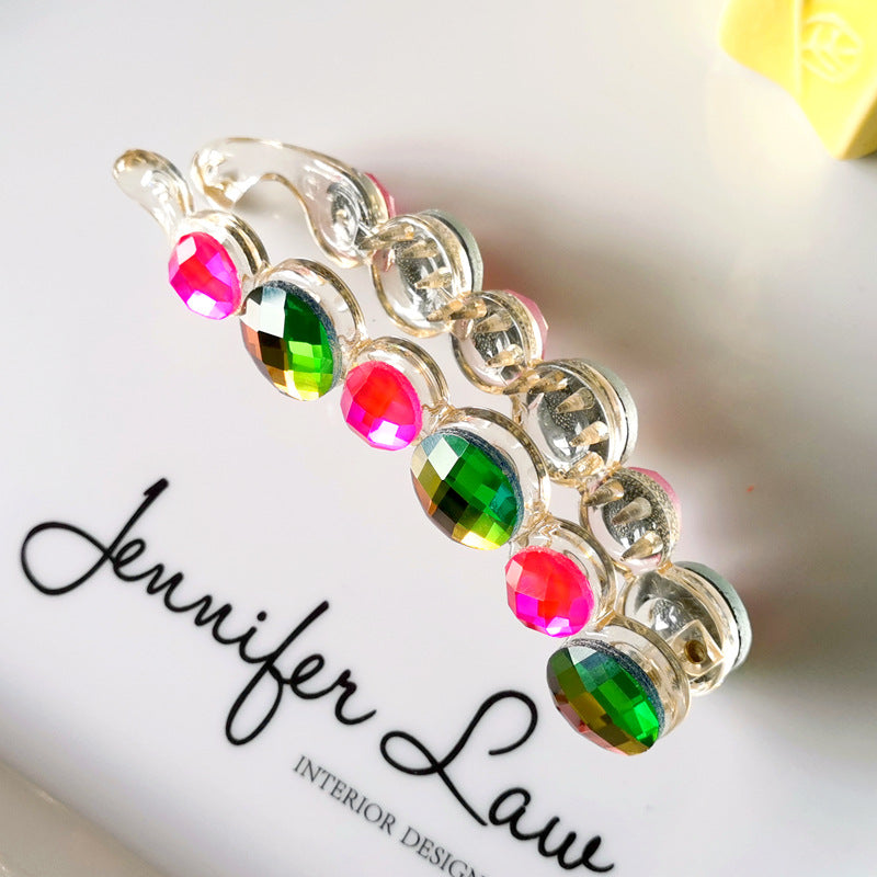 simple style geometric plastic artificial pearls hair clip