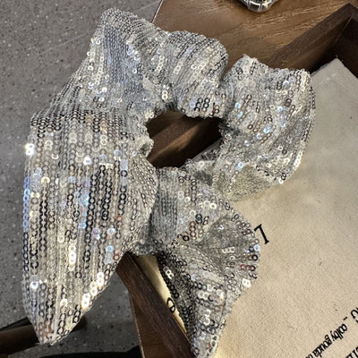 Women's Shiny Solid Color Sequins Hair Tie