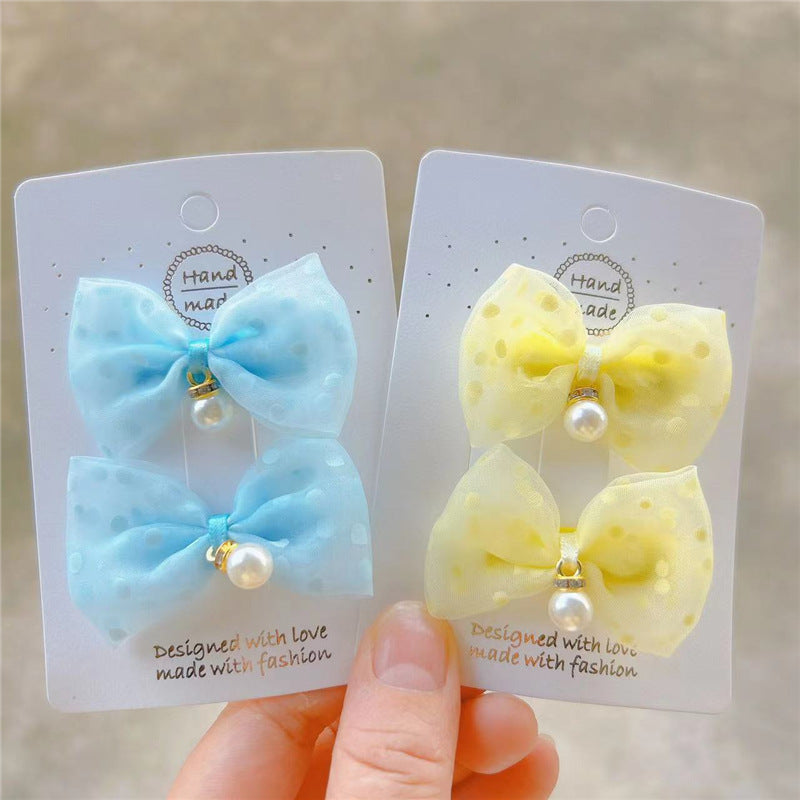 simple style bow knot cloth hair clip