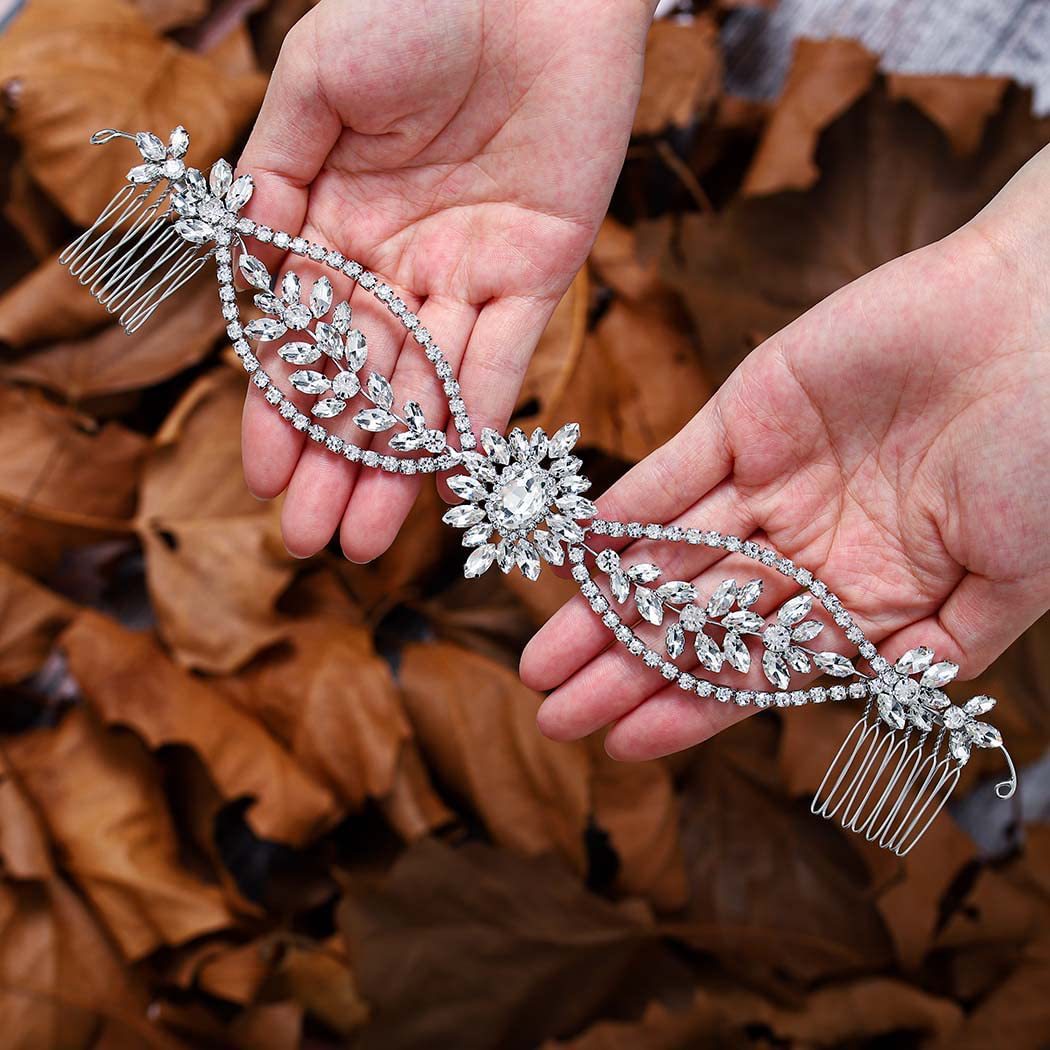 fairy style korean style geometric alloy diamond insert comb