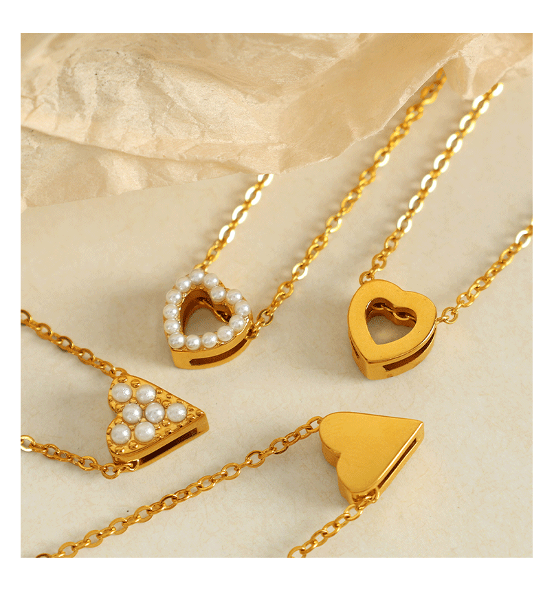 Jewelry Classic Style Star Moon Heart Shape Titanium Steel 18K Gold Plated Plating Pendant Necklace