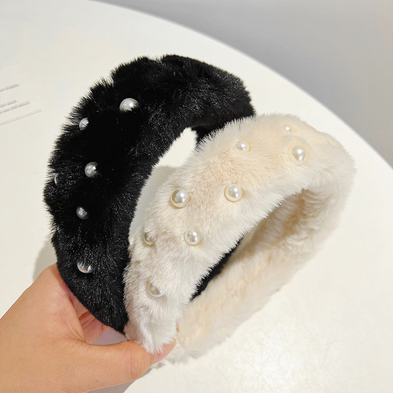 basic classic style solid color plush hair band