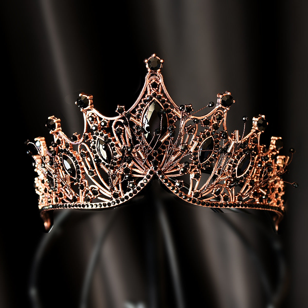 korean style rhinestone crown earrings set wedding hair accessories