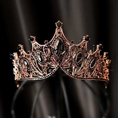 korean style rhinestone crown earrings set wedding hair accessories