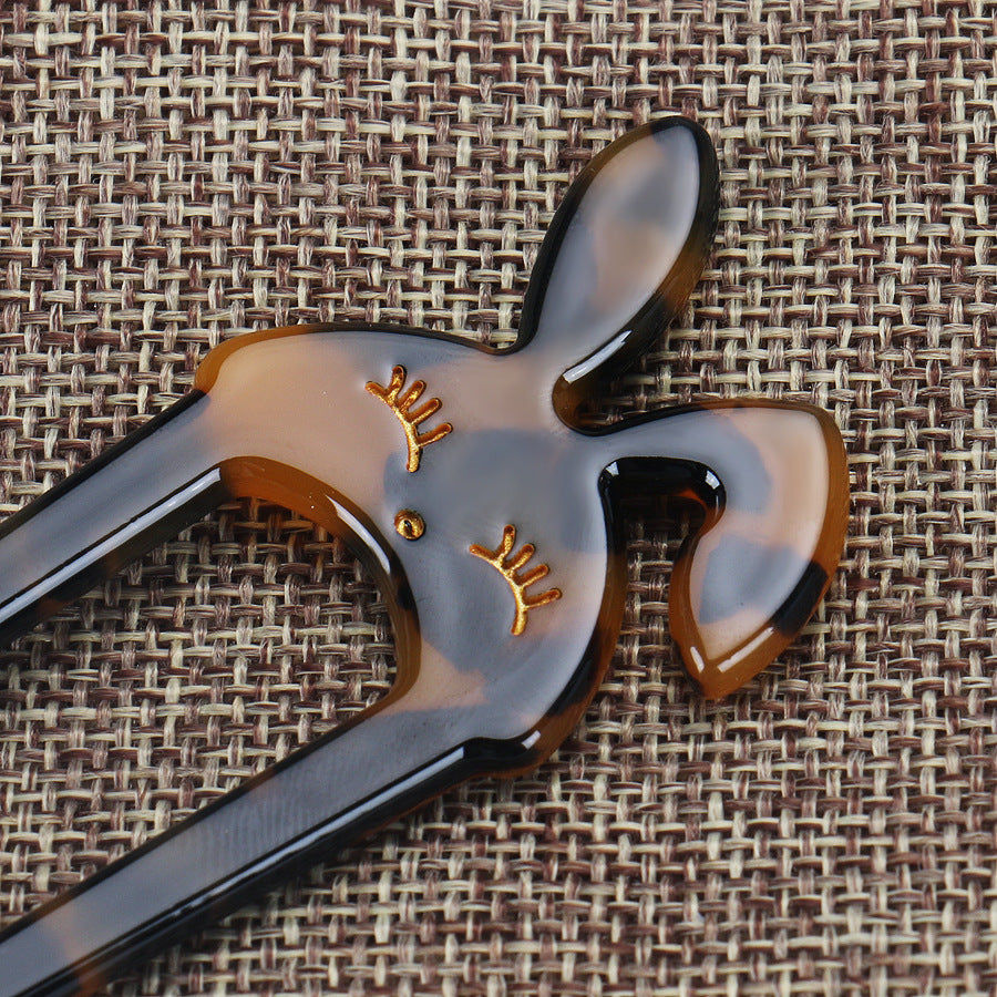 Women's Cute Retro Classic Style Rabbit Acetic acid sheets Hair Sticks