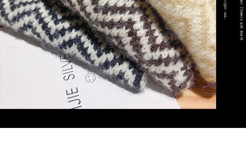 Women's Casual Simple Style Stripe yarn Rib-Knit Hair Band