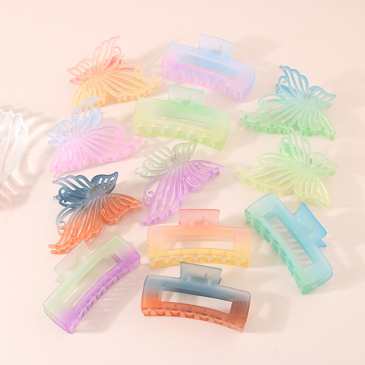 simple style gradient color plastic stoving varnish hair claws