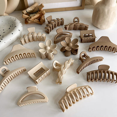 new milk tea coffee color clip elegant temperament hairpin simple hair accessories