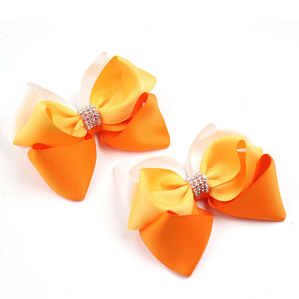 Girl'S IG Style Sweet Bow Knot Cloth Inlay Rhinestones Hair Clip
