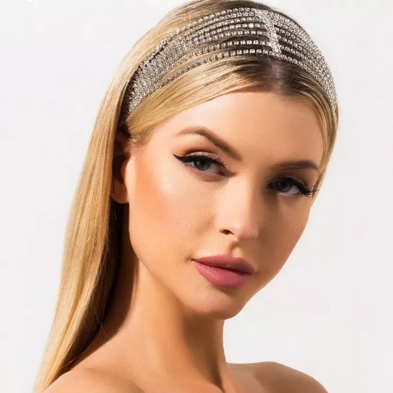 new elastic multi-layer rhinestone hairband fashion women's hair accessories