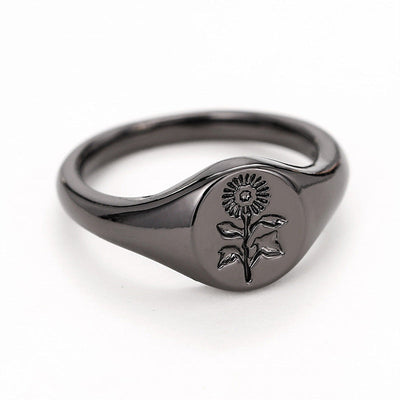 Copper Plating Floral Rings