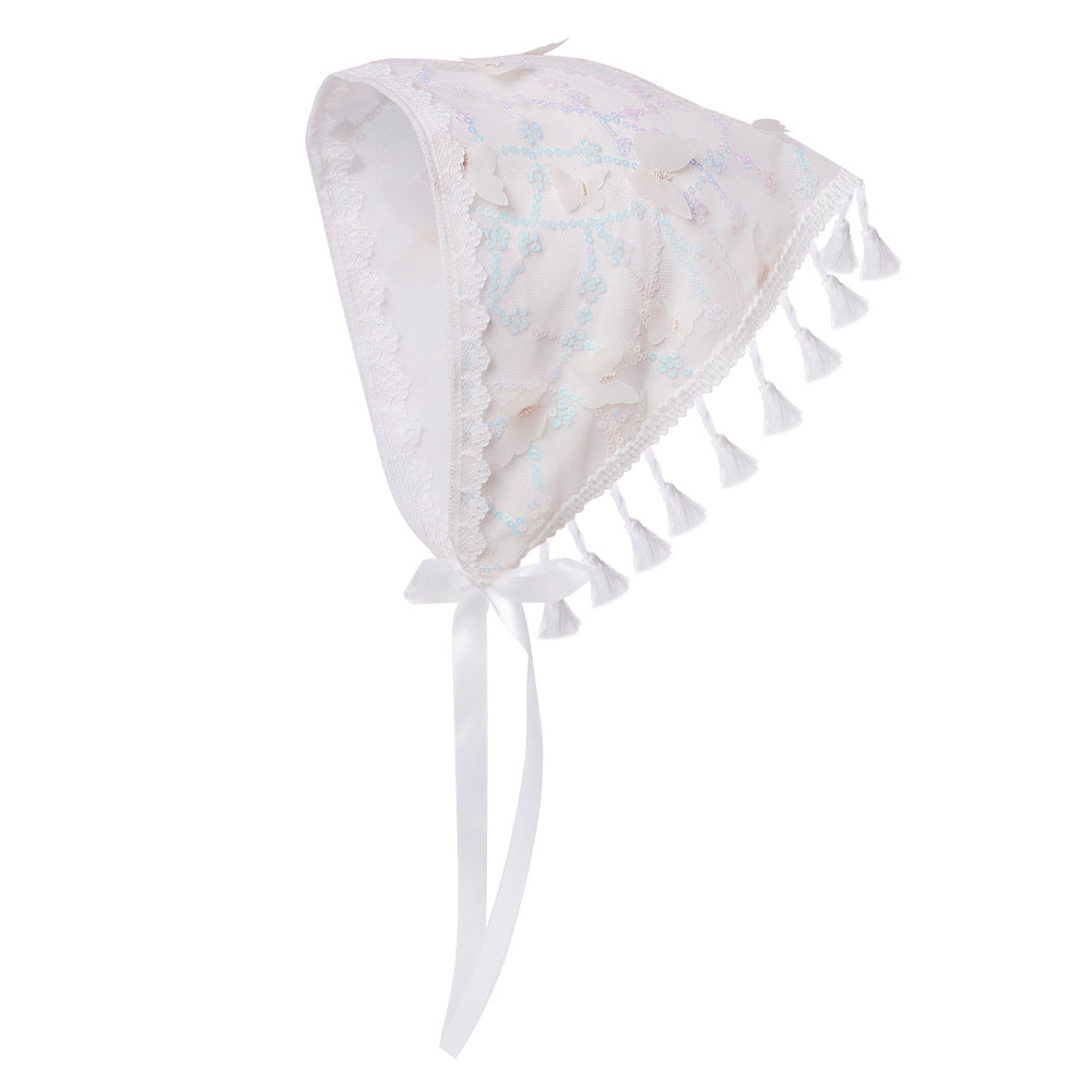 Women's Pastoral Plaid Flower Cloth Net Yarn Hair Band