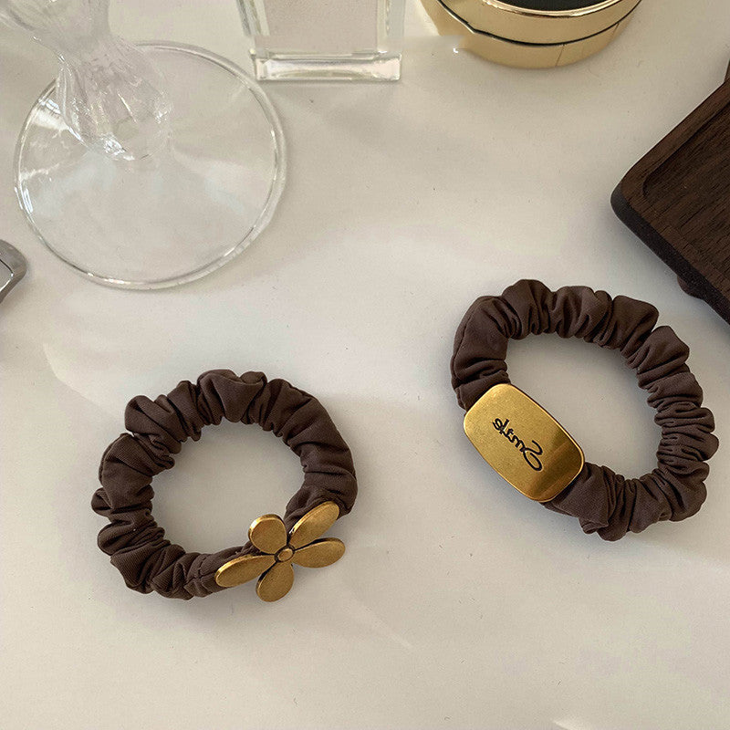 Women's Casual Simple Style Letter Flower Metal Hair Tie