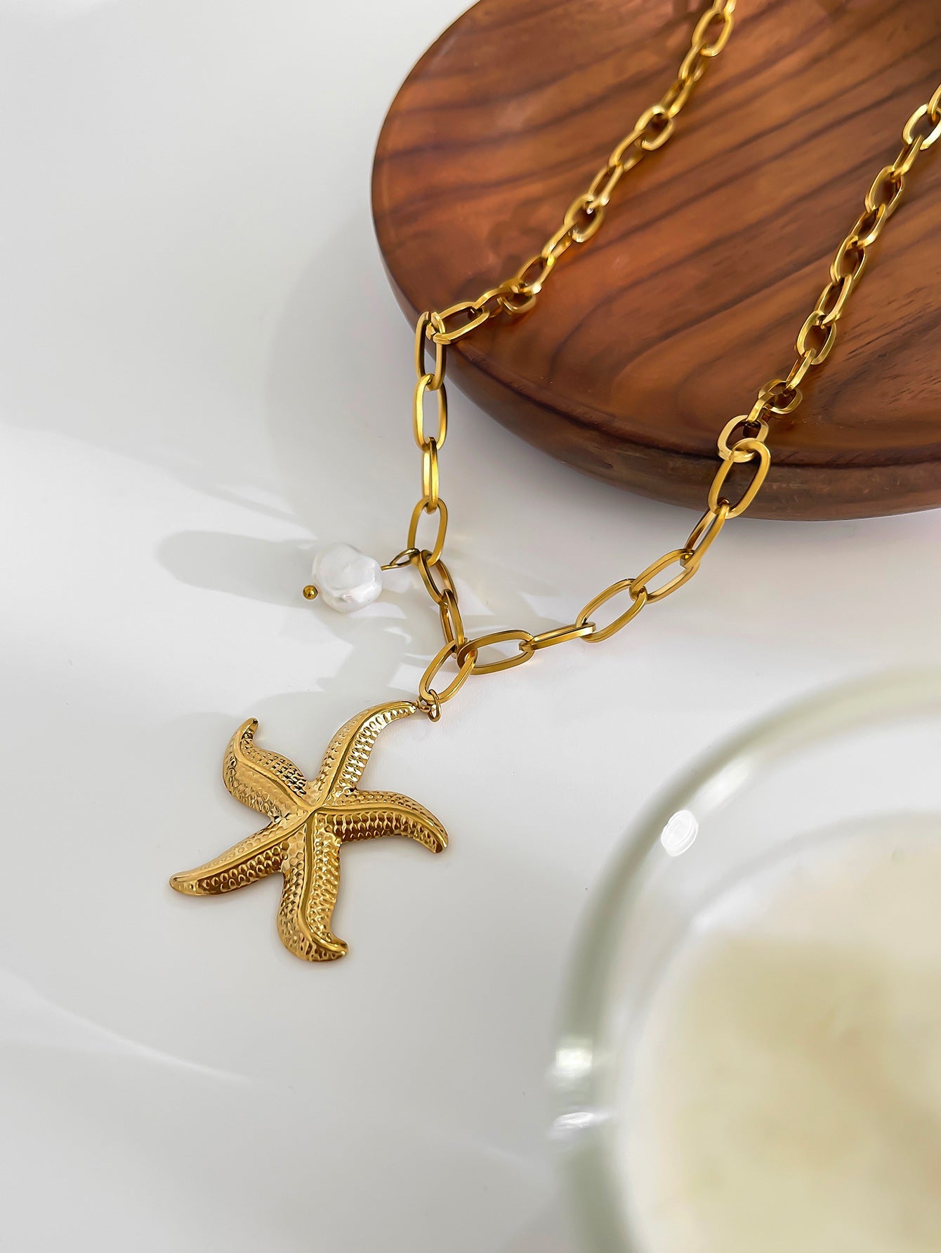 Jewelry Marine Style Classic Style Starfish 316L Stainless Steel  Plating Pendant Necklace