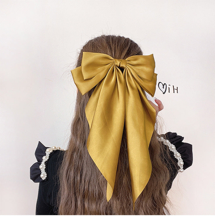 fashion bow knot cloth pleated hair clip 1 piece