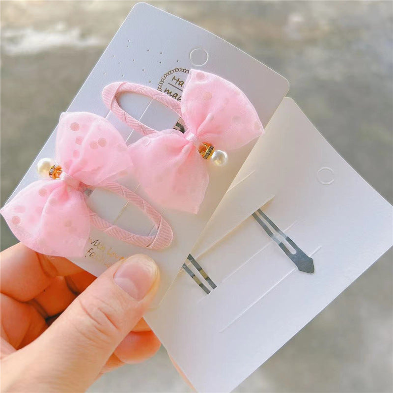 simple style bow knot cloth hair clip