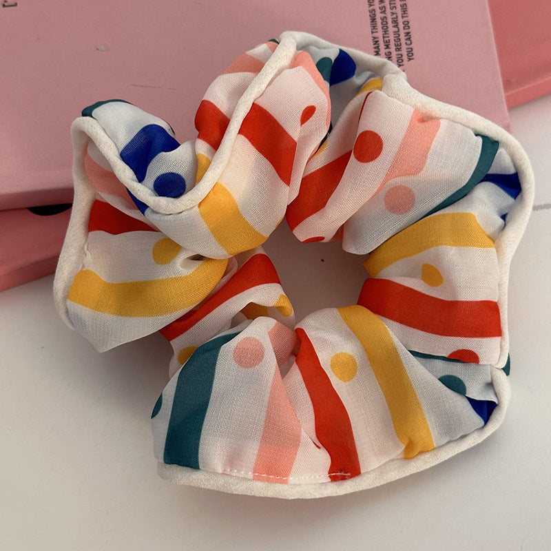 sweet stripe polka dots cloth hair tie