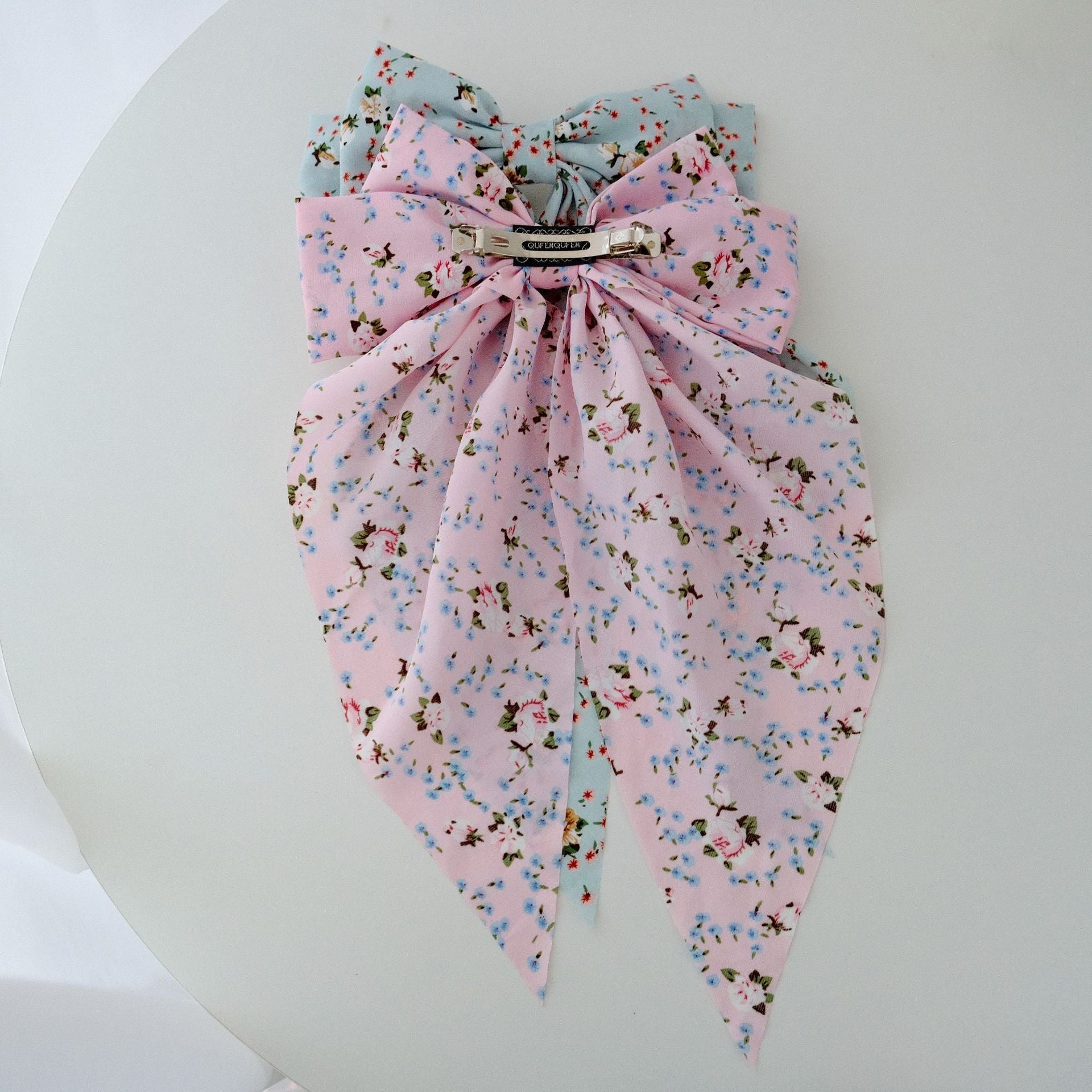 Women's Sweet Pastoral Bow Knot Cloth Floral Hair Claws