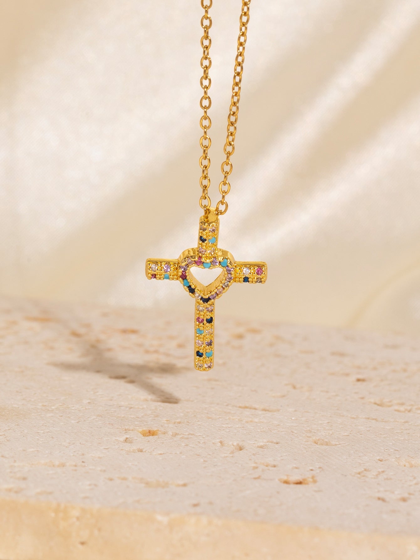 Copper Plating Heart Shape Pendant Necklace