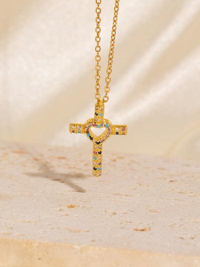 Copper Plating Heart Shape Pendant Necklace