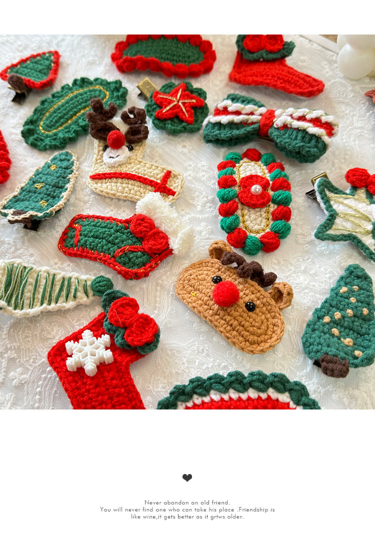 Christmas Cute Kid'S Christmas Tree Christmas Socks yarn Hair Clip