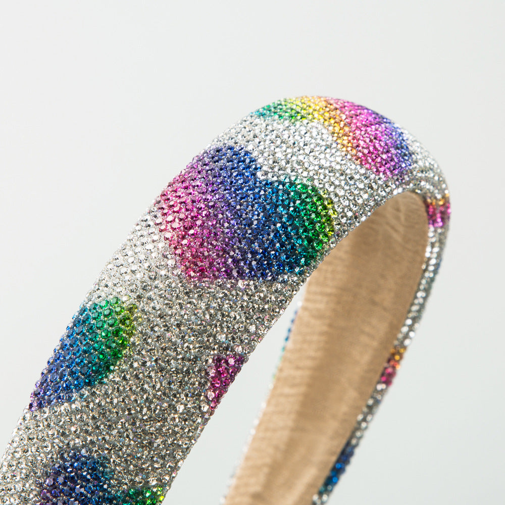 Women's Simple Style Color Block Cloth Inlay Rhinestones Hair Band