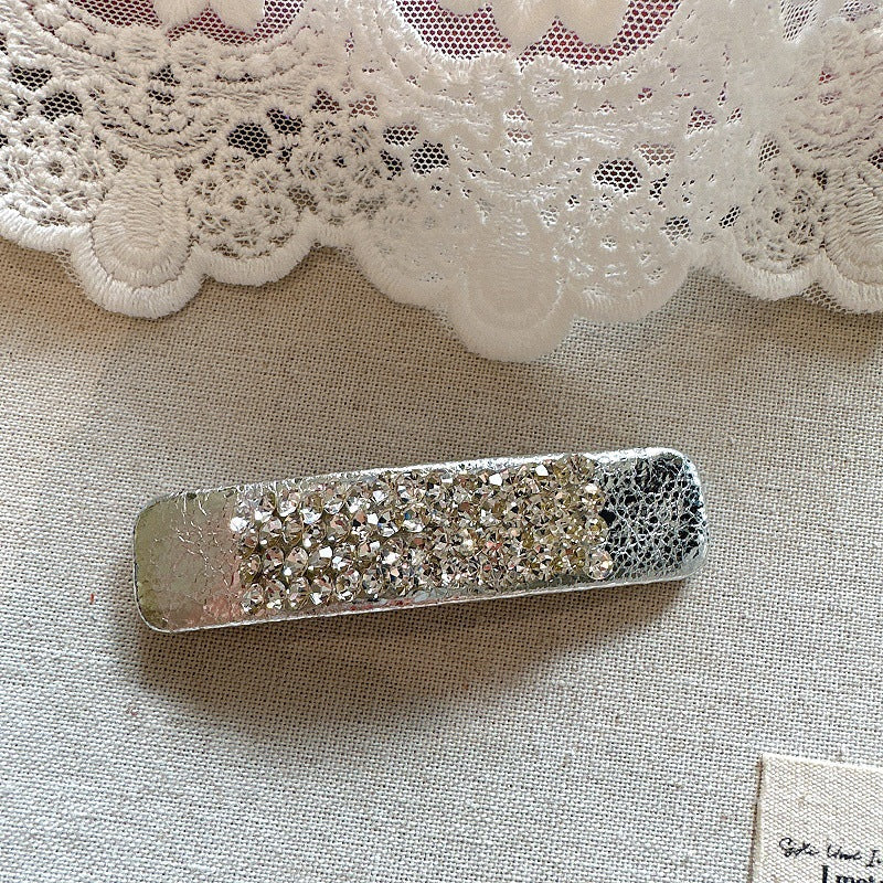 Women's Simple Style Solid Color Rhinestone Hair Clip