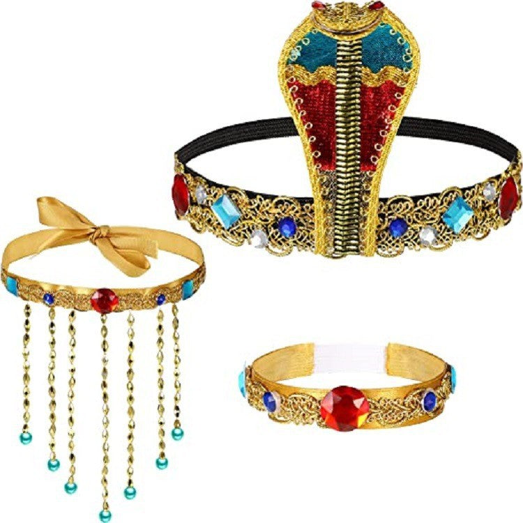 Halloween Ethnic Style Women's Snake Arylic rope Sequins Inlay Artificial Gemstones Hair Band
