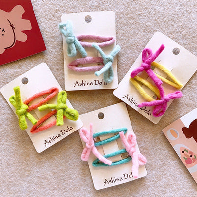 Kid'S Basic Simple Style Bow Knot Cloth Hair Clip