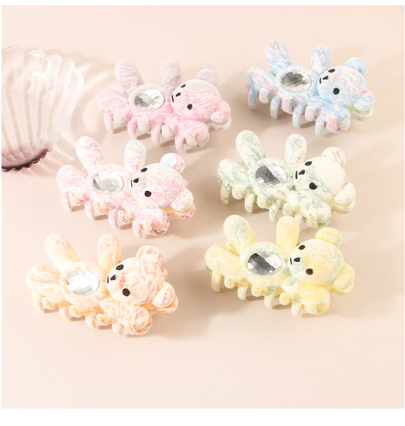Women's Simple Style Classic Style Bear Plastic Resin Inlay Zircon Hair Clip