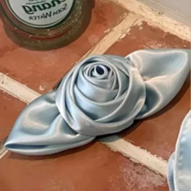 Women's Sweet Solid Color Flower Cloth Hair Clip