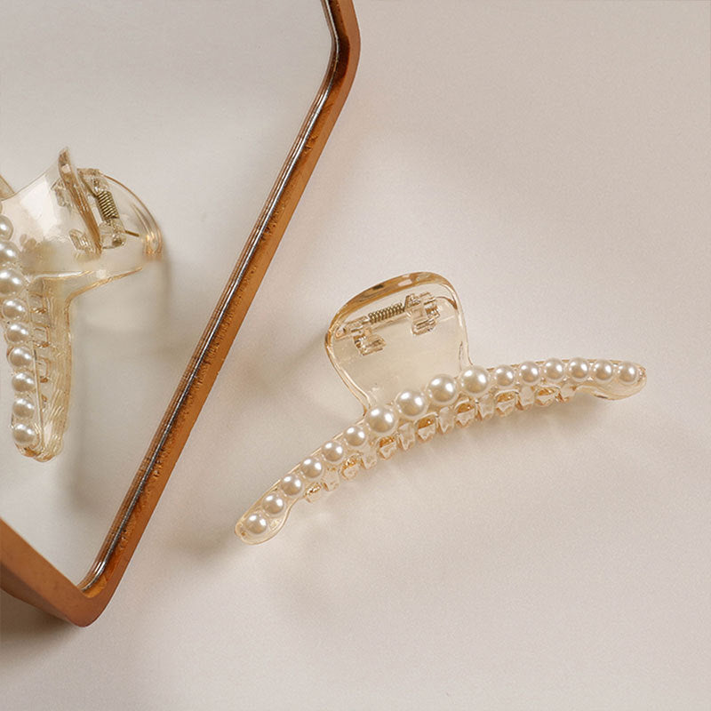 simple style geometric artificial pearl handmade hair claws 1 piece
