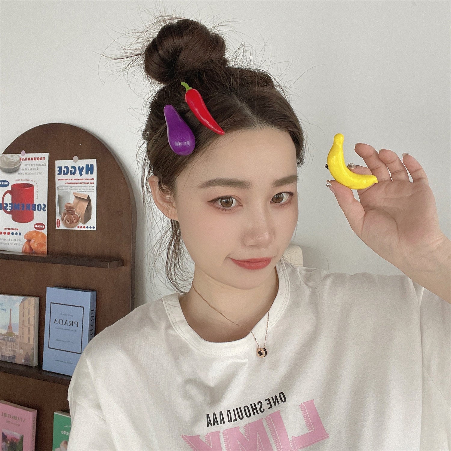 women's sweet solid color plastic hair clip