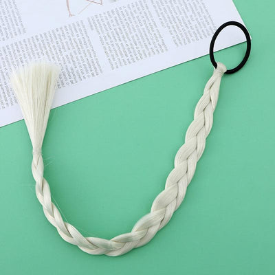 Girl'S Solid Color Braid Chemical Fiber Filament Hair Tie