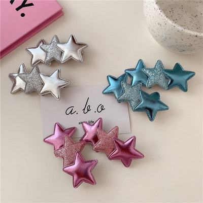 elegant lady pentagram pu leather hair clip