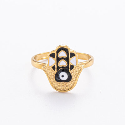 Jewelry Elegant Devil's Eye Star Heart Shape 304 Stainless Steel Open Rings