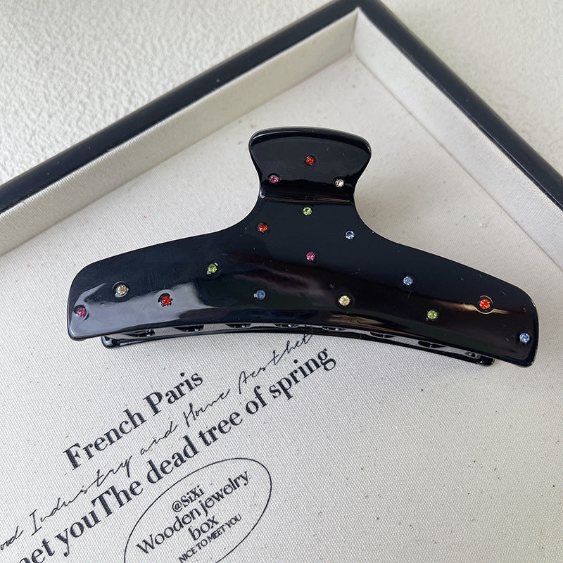 Simple Style Classic Style Solid Color Acetic acid sheets Inlay Rhinestones Hair Claws 1 Piece