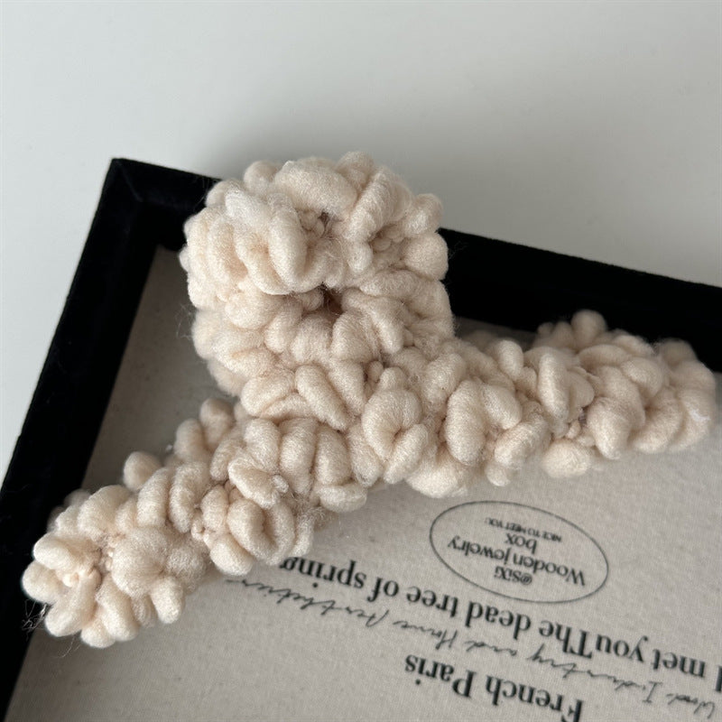 simple style solid color cloth hair claws