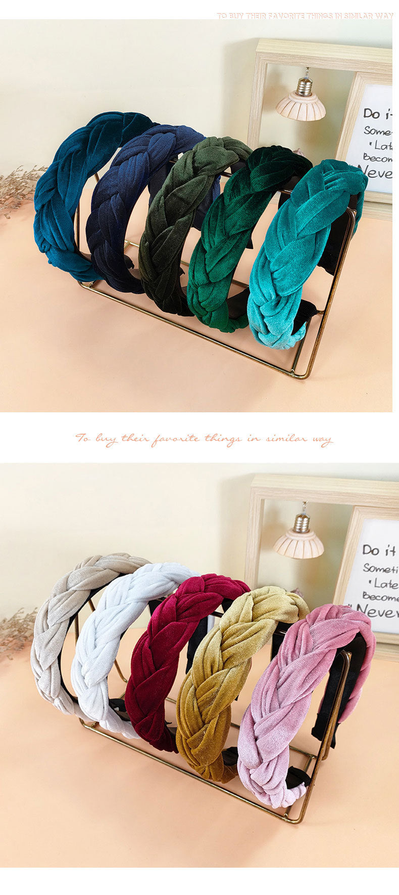 fashion solid color velvet hair band 1 piece