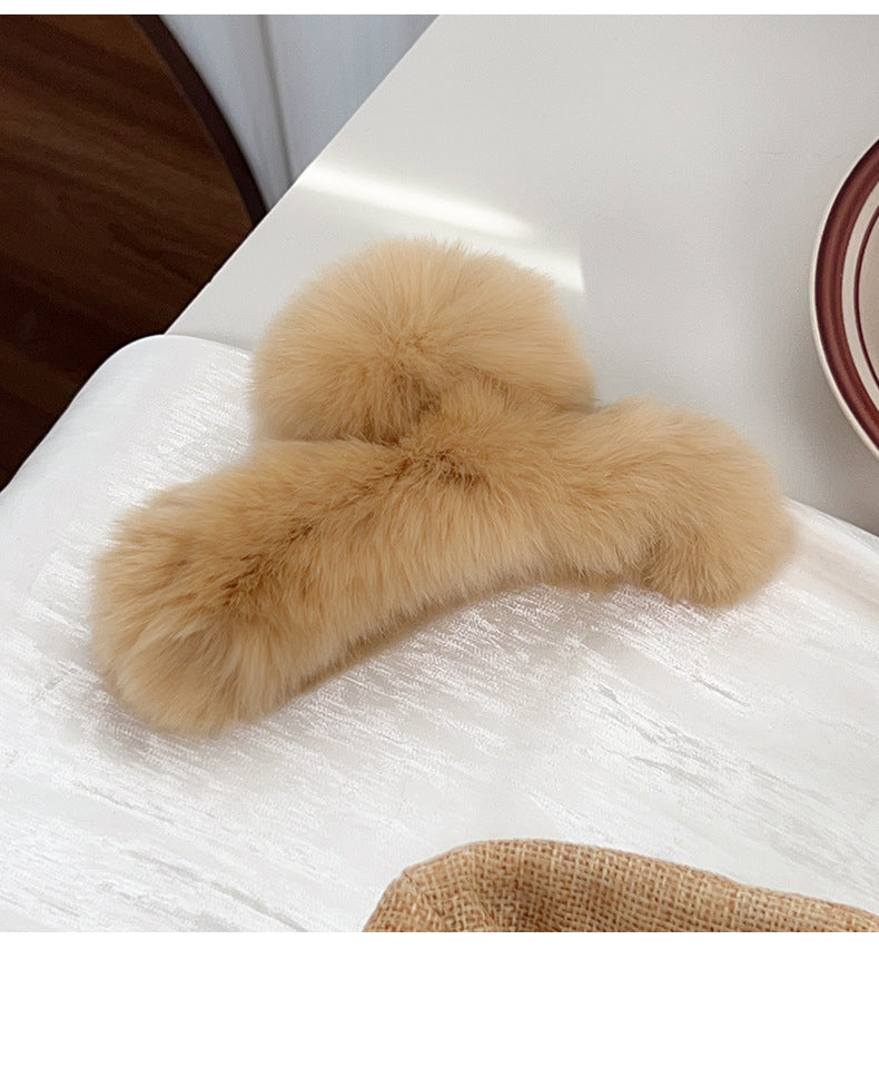 Women's Simple Style Solid Color rabbit fur Hair Claws