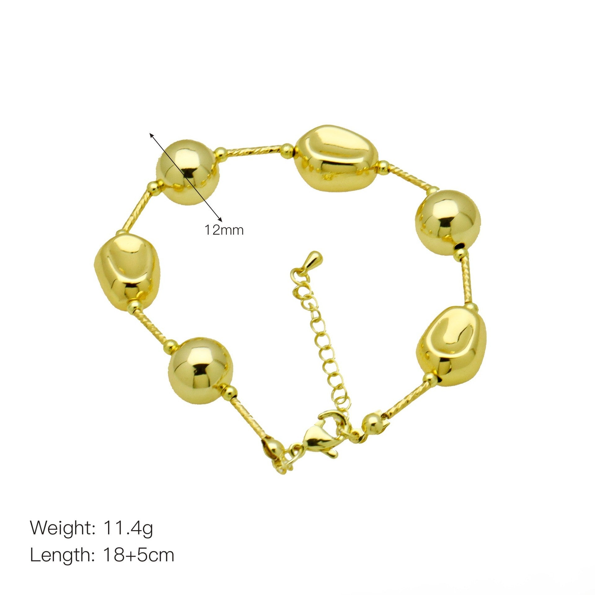 Copper 18K Gold Plated Plating Geometric Solid Color Bracelets