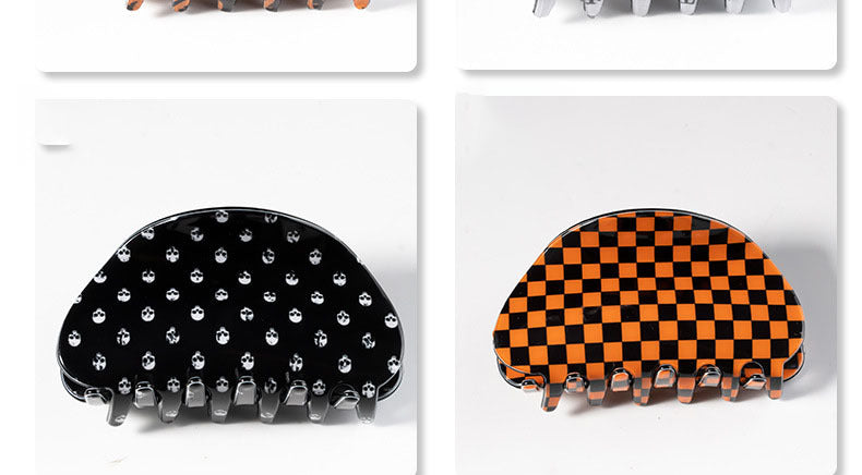 Halloween Simple Style Women's Pumpkin Lattice Spider PVC Hair Claws