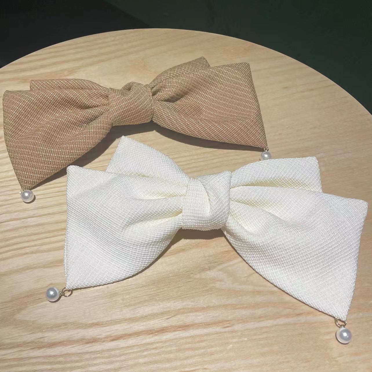 elegant solid color cloth bowknot hair clip