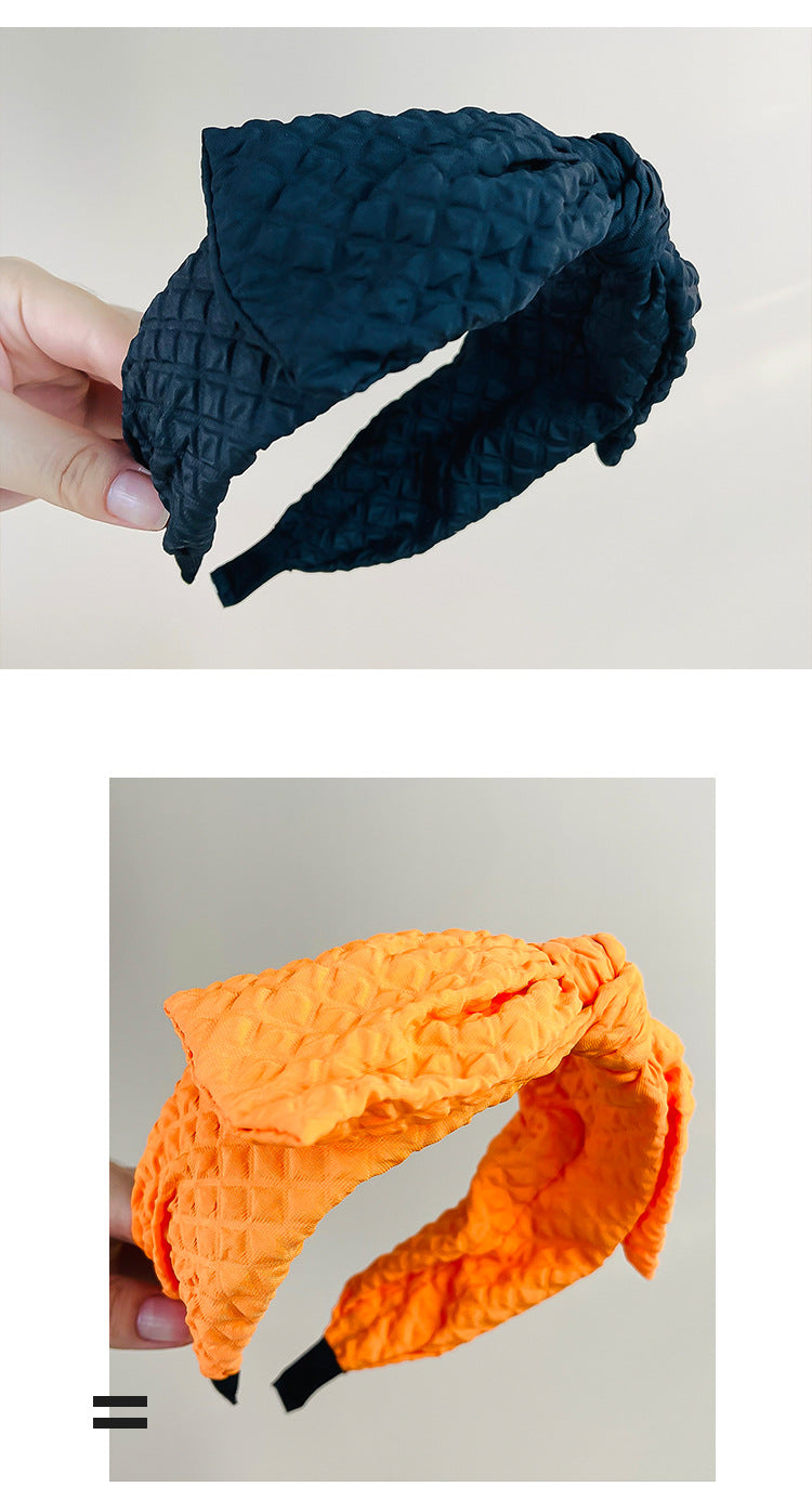 2024 Fashion Bowknot Headband Women's Korean-Style Fabric Face Wash Hair Accessories  Outing Simple Hairband Headdress