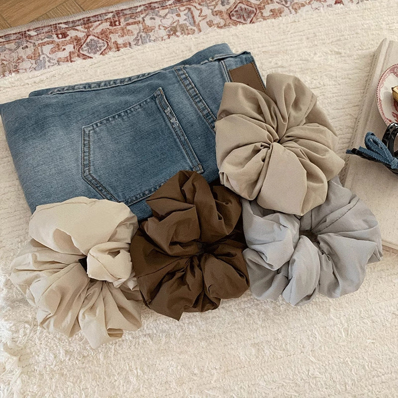 Fluffy Puff French Cream Morandi High-Grade Sausage Ring Retro High-Grade Tie up a Bun Hairstyle Hair Accessories