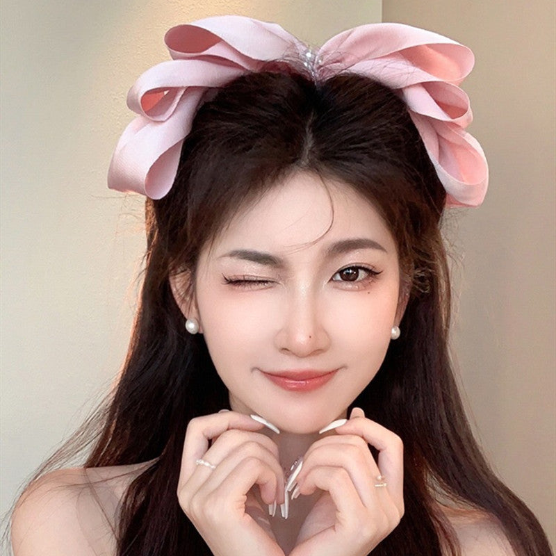 Women's Sweet Bow Knot Cloth Acetic acid sheets Handmade Hair Clip