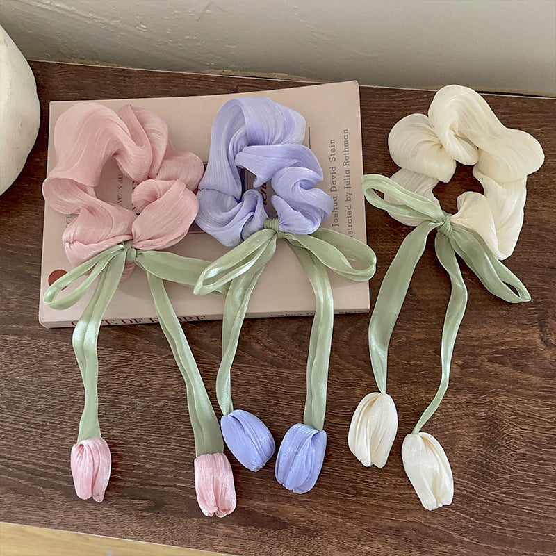 Women's IG Style Sweet Flower Bow Knot Cloth Hair Tie